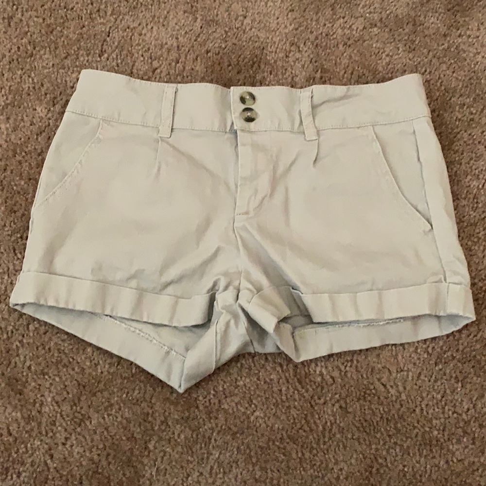 Tan colored short shorts